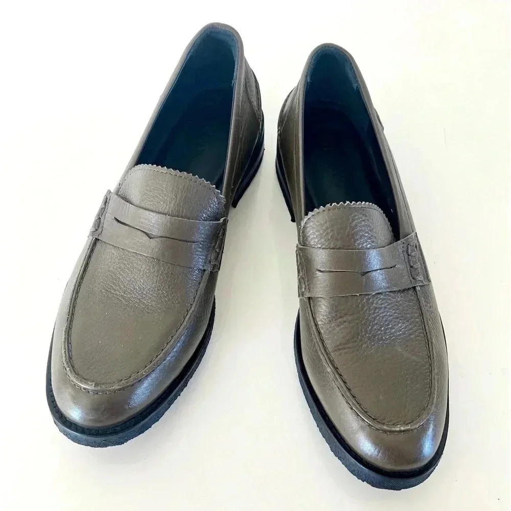 Vinny's Brown Leather Men's Slip-On Penny Loafer‎ Size 43